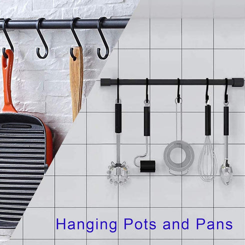 Aluminum S Hooks, Versatility S-Hooks Coffee Cup Hooks for Hanging Coffee Mugs, Kitchen Pot and Pans, Grill Utensils, Plants, 12 Pack Matte Finish...