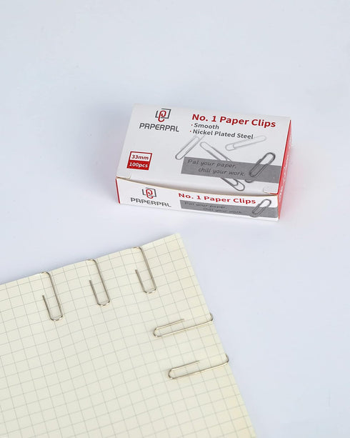 #1 Smooth Paper Clips, 600 Medium Paper Clips (6 Boxes of 100 Each), Paperclips for Office School & Personal Use, Daily DIY, 1-2/7" Silver Paper C...