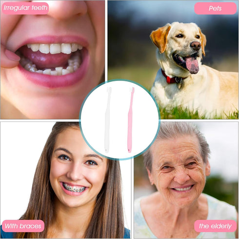 2 Pieces Tuft Toothbrush Small Head End Tapered Wisdom Interdental Interspace Nursing Soft Tiny Toothbrush Orthodontic Gum Periodontal Dental Prod...