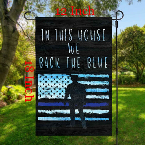 FANDEER in This House We Back The Blue Garden Flags Decorative Outdoor Flags Simple and Light 12 X 18 Inches Double Sided...