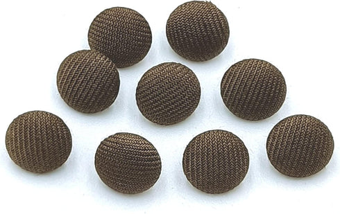 50pcs Brown Fabric Cloth Covered Round Buttons with Metal Shank Buttons for Sewing DIY Crafts Handmade Making Supplies 10mm...