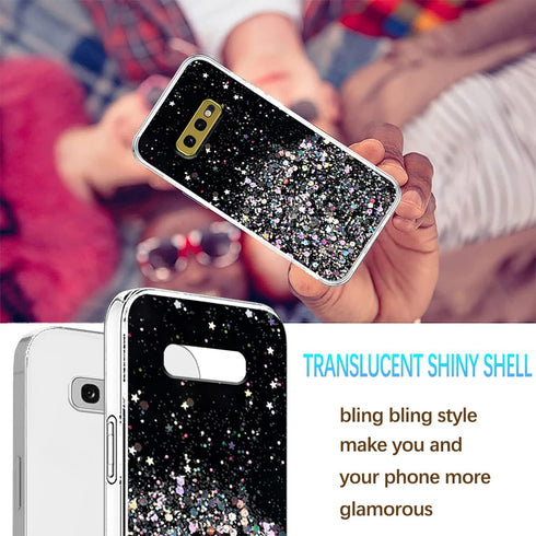 Compatible with Samsung S10e Case Glitter Clear Green,Phone Samsung Galaxy S10e Case Silicone Transparent Soft TPU Women Girls Shockproof Protecti...