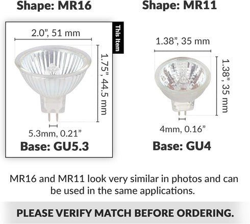 Simba Lighting Halogen MR16 20W 12V Light Bulbs (10 Pack) for Landscape, Track Lights, Fiber Optics, Desk Lamps, BAB C Spotlights with Glass Cover...