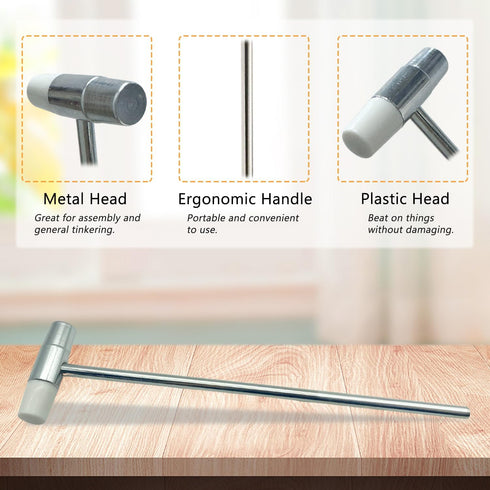 Small Hammer, Lightweight Mallet with Plastic Head and Metal Head, Small Size Craft Hammer for Toy Building Projects, Jewelry, Watch, Tuning, Wood...