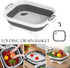 Collapsible Cutting Board,HI NINGER Camping cutting board with knife,Multifunctional Kitchen Vegetable Washing Basket Silicone Dish Tub for Campin...