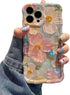 EYZUTAK Case for iPhone 14 Pro Max, Colorful Retro Oil Painting Printed Flower Laser Glossy Pattern Cute Curly Wave Edge Exquisite Stylish Durable...