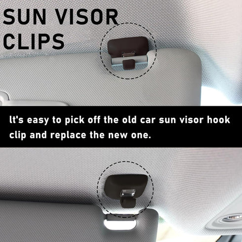2 PCS Sun Visor Bracket Hook Clip, Upgraded Base Makeup Mirror Fixing Bracket, Car Interior Sunscreen Holder Hook, Compatible with A3 A4 LA 5A 6L ...