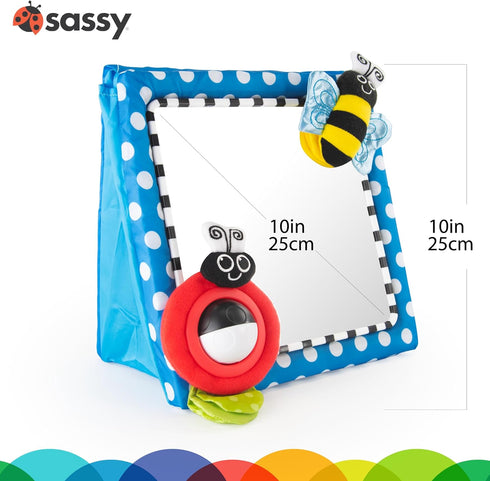 Sassy Tummy Time Floor Mirror, Developmental Baby Toy, Newborn Essential, Great Shower Gift, 0+ months...