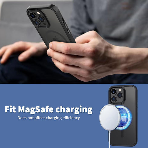 CACOE Magnetic Case for iPhone 13 Pro 6.1 inch-Compatible with MagSafe & Magnetic Car Phone Mount,Anti-Fingerprint TPU Thin Phone Cases Cover Prot...