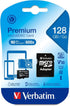 Verbatim 128GB Premium microSDXC Memory Card with Adapter, UHS-I Class 10...