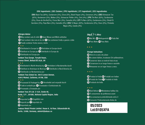 VAHDAM, India's Original Masala Chai Tea (30 Pyramid Tea Bags) Non GMO, Gluten Free, No Artificial Flavors | Blended w/Exotic Spices | Chai Tea Ba...