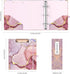 Ospelelf Mini 3 Ring Binder 2 Inch, Cute Binder for 5.5" x 8.5" with 5 Tab Dividers, File Folder Labels and Low Profile Clipboards, Pink Marble Bi...