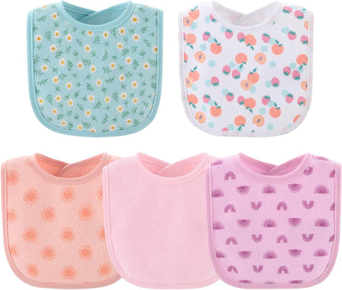 The Peanutshell Baby Girl Bibs Set, Terry Cloth, Feeding, Drooling, Teething Essentials for Newborn, Infant, Toddler Babies, 10 Pack Pastel Pink, ...