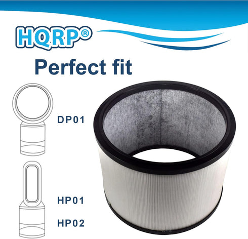 HQRP HEPA Filter compatible with Dyson Pure Cool Link Desk DP01 DP02 & Pure Hot+Cool HP01 HP02 Heater + Fan, 968125-03 EVO Filter Replacement...