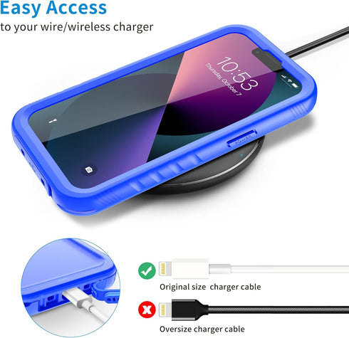 SPORTLINK Compatible with iPhone 13 Pro Waterproof Case - Full Body Shockproof Dustproof Phone Screen Protector Rugged Waterproof Case for iPhone ...