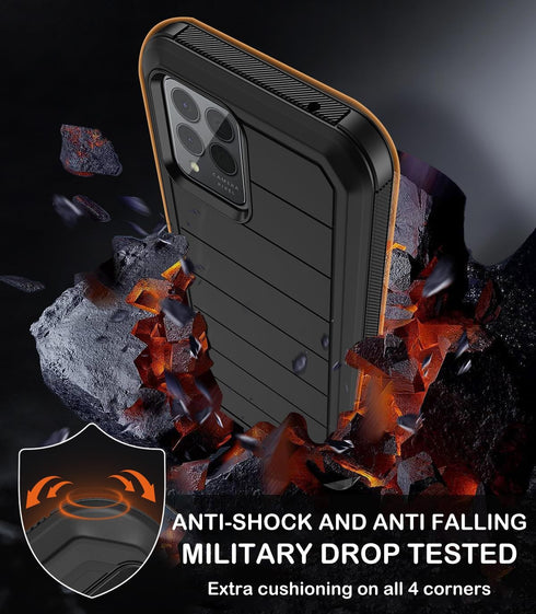for T-Mobile REVVL 6 Pro 5G with Belt Clip Holster,REVVL 6X Pro Case Built-in Screen Protector,Heavy Duty Shockproof Drop Protection Military Grad...