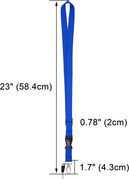 Wisdompro Office Lanyard, 5pcs 23 inch Polyester Neck Strap with Oval Clasp and Detachable Buckle for Phones, Camera, USB, Key, Keychain, ID Name ...