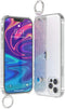 Clear Glitter Case with Hand Strap Compatible with iPhone 12 Pro Max 6.7 Inch, Sparkle Bling Cover Case with Adjustable Wrist Strap Stand Holder a...