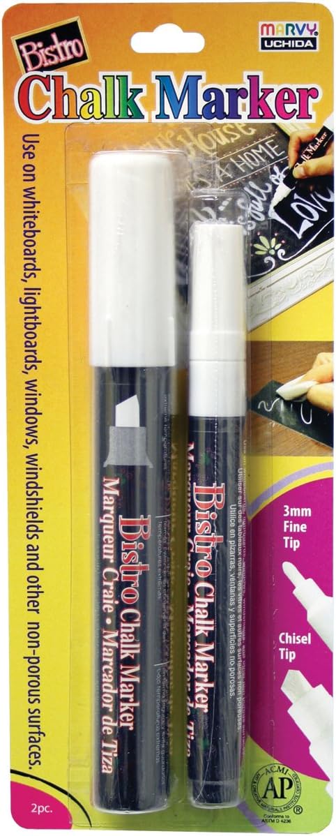 Uchida 4832-2A Bistro Chalk Marker Set 2/Pkg-White...