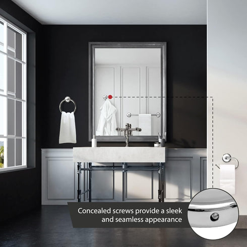 Design House Accessories Bathroom Hardware, Robe Hook, Polished Chrome and White...