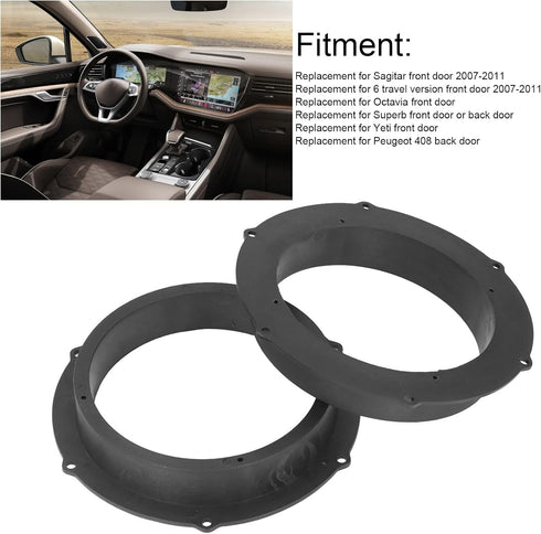 2 Pcs/Set Car Speakers Mounting Bracket, Car Door Audio Speaker Adapter Spacer Rings Mounting Bracket Replacement for Superb Other Supplies...