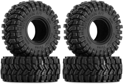 INJORA 1.0 Tires-58 * 24mm All Terrain Super King Trekker Soft Sticky Tires for TRX4M 1/18 1/24 RC Crawler SCX24 AX24,T1017...