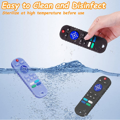 2 Pack Soft Silicone Teething Toys for Toddlers, Babies 6-12 Months - Boys Girls Baby Molar Teether Chew Toys Set, Remote Control Shape Teething T...