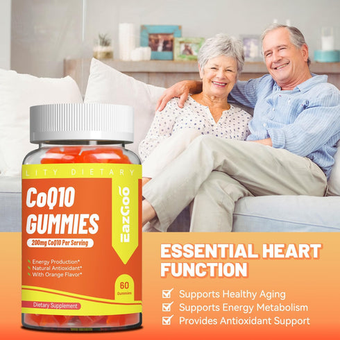 CoQ10 Gummies 200mg, Vegan Supplement for Energy Production, Non-GMO, Gluten Free (60 Gummies)...
