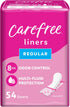 Carefree Panty Liners for Women, Regular, Wrapped, Unscented, 54ct | Pantiliners, Carefree Liners, Daily Liners for Women, Light Periods and Leaks...
