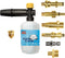Electric Pressure Washer DIY Foam Cannon with 1/4” Quick Connector & Other 5 Adapters, Power Washer Adjustable Snow Foam Lance 0.6L Bottle, Jet Ca...