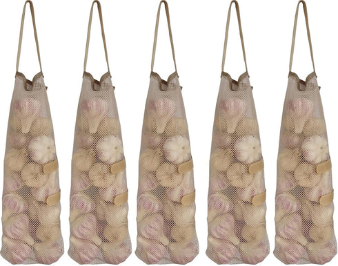 SHUYUE Hanging Mesh Bags Storage Potatoes Onion Garlic Net Bags Long and Large Net Produce Bags Fruit Veggies Green Pepper or Garbage Bag...