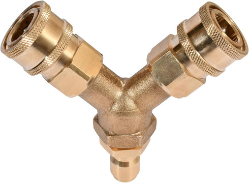 xiangxu Pressure Washer Tee 3/8 Inch Fitting Splitter Coupler Quick Connect Two Gun to One Power Washer 4.0 GPM Accessories...