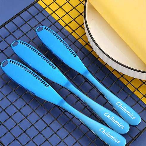 Chilamics Butter Knife Multifunctional Stainless Steel Butter Spreader for Bread Smear Butter, Jam, Peanut Butter, Blue...