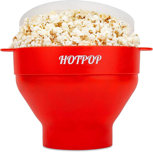 The Orginal HotPop Silicone Popcorn Maker - Microwave Popcorn Popper with Handles - Collapsible Bowl, Heat-Resistant, Easy to Clean, Ideal for Fam...