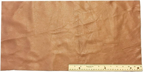 Upholstery Leather Piece Cowhide Light Brown Light Weight 12 x 24 inches 2 SF...