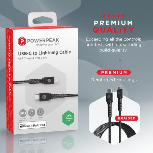 Lightning Cable 3ft, Braided Nylon Metallic iPhone Charger Cord, (MFi Certified) Lightning & Sync Cable Compatible iPhone 14/13 mini/13/12/11 Pro ...