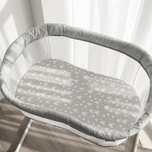 Bassinet Sheets Universal Fit for Oval, Hourglass, Rectangle Bassinet Mattress, 2 Pack 100% Cotton Sheets for Halo Bassinest Swivel, Flex, Luxe Sl...