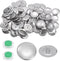 HARFINGTON 100 Sets Self Cover Button Kit 44L 1.1" 28mm with Wire Backs Aluminum Buttons to Cover Fabric Button Maker Covered Buttons Kit with 2 T...