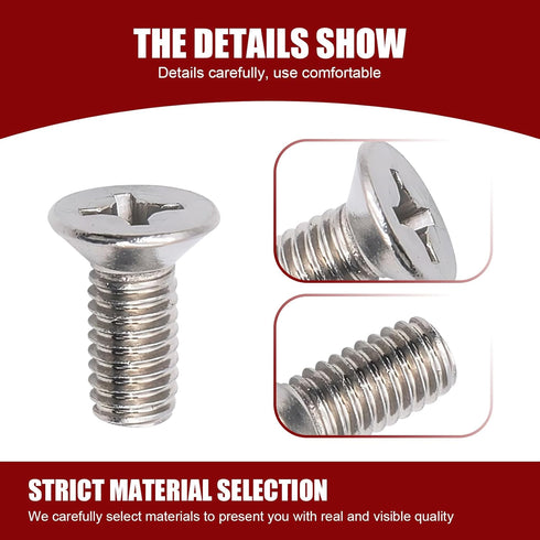 4 PCS Car Brake Disc Rotor Fixing Screws, Stainless Steel High Temperature Resistant Cross-Slotted Screws, Replacement OEM Number 93600-06014-0H A...