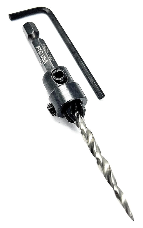 Adjustable Wood Countersink Drill Bit #8 (11/64") with Tapered Drill Bit for Woodworking...