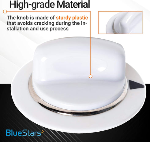 (2023 Update) WE1M654 Dryer Timer Knob with Reinforced Metal Ring Replacement Part by BlueStars - Exact Fit For GE & Hotpoint Dryers - Replaces AP3995098 WE01M0443 WE1M443 1264290 - PACK OF 2