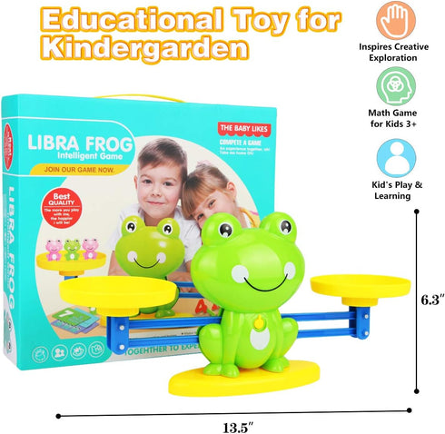 Aitbay Cool Math Game, Valentines for Preschoolers Frog Balance Counting Toys for Boys & Girls Educational Number Toy Fun Children's Gift STEM Lea...