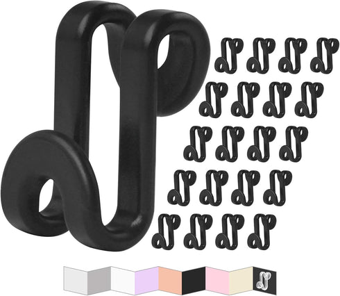 Clothes Hanger Connector Hooks, Mini Cascading Hanger Hooks for Velvet Huggable Hangers, Heavy Duty Space Saving for Closet 60 Pcs Black...