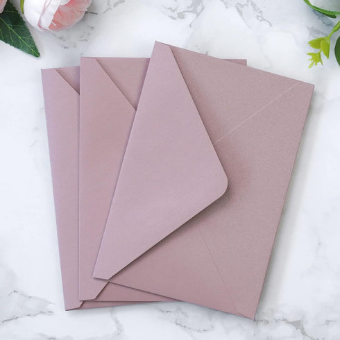 PONATIA 50 Pack A4 Envelopes, 4 1/4 x 6 1/8 Inches Dusty Rose Envelopes Perfect for Gift Cards, Wedding Details Cards, Thank You Cards and any 4x6...