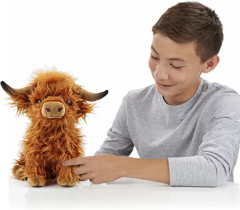Highland Cows Stuffed Animal Scottish Highland Cows Plush Toy Cute Farm Plushie Christmas Birthday Present for Adults Boys Girls (Brown, 11 in)...