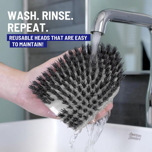 Replacement Bristle Brush Head Scrubber Refill for Extendable Tub Tile Shower Scrubber for Cleaning Non-Scratch (1x Bristle Brush Gray)...