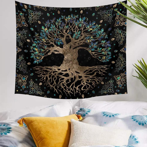 XGXL Life Tree Tapestry - Bohemian Hippie Wishing Tree Tapestries Psychedelic Wall Carpet Mystic Aesthetic Wall Tapestry for Living Room Bedroom...