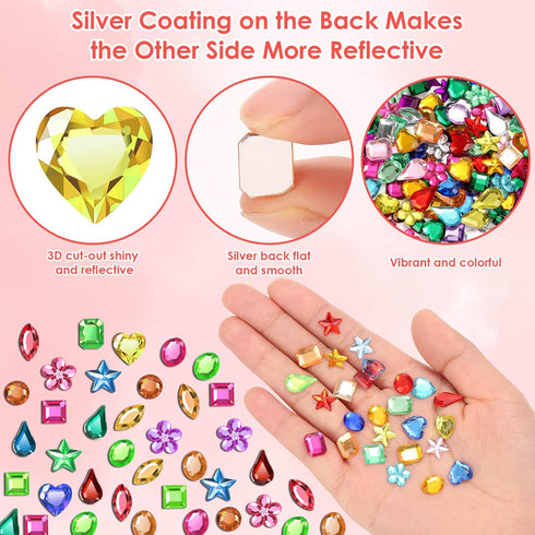 Anezus 900Pcs Jewels for Bedazzling with 3 Pack B7000 Jewelry Glue, Flat Back Craft Gems Rhinestones for Clothing, Sequins Rhinestones Gemstones f...