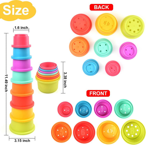 Baby Stacking Nesting Cups Toys, Montessori Toys for Toddlers 6+ Months (617-97)...