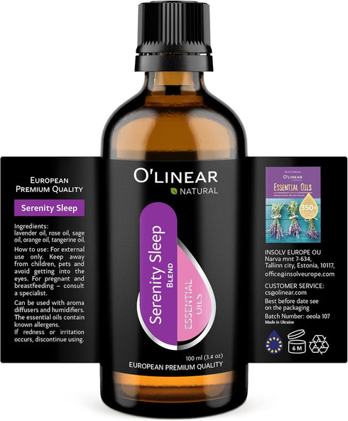 Natural Calm Serenity Sleep Essential Oil Blend - Pure Aromatherapy Oils for Sleep and Relaxation, Perfect for Diffuser - Lavender, Orange, Sage a...